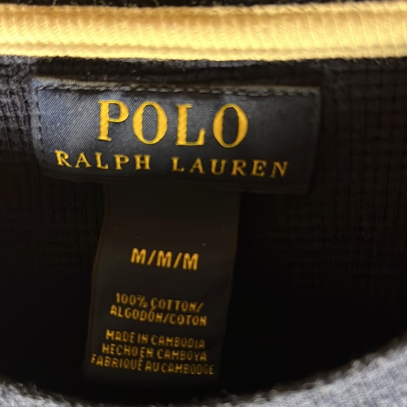 Polo Ralph Lauren Men’s LS Crewneck Waffle Knit Shirt Color Blue Size Medium - Picture 3 of 4